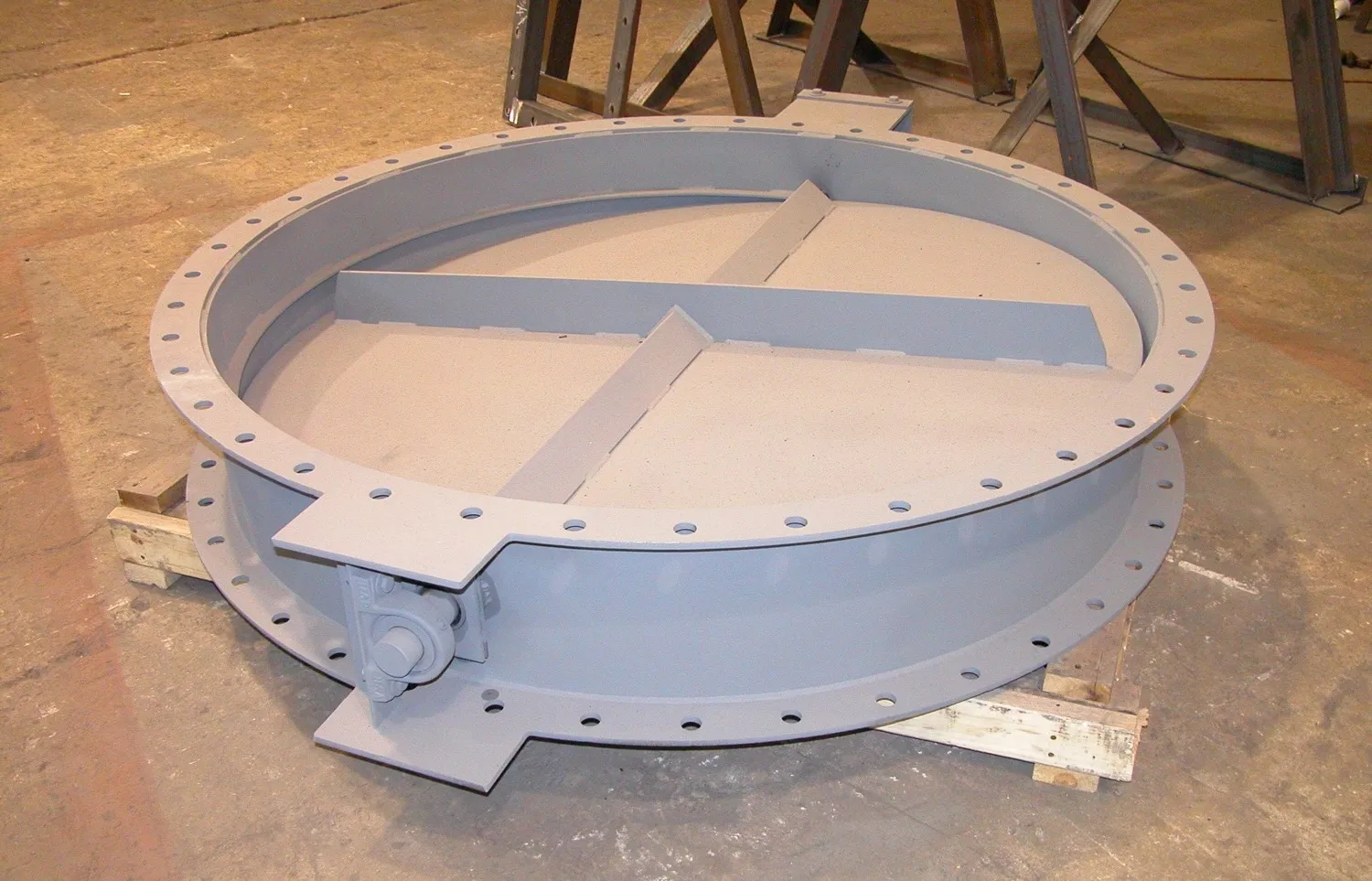 Circular butterfly damper manufactured by Barron Fan
